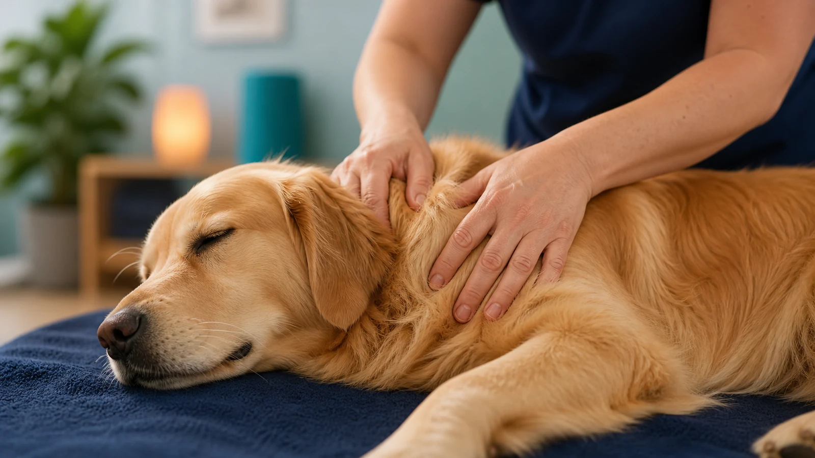 Golden Retriever bei Fellness-Massage und Tiermassage in Bochum